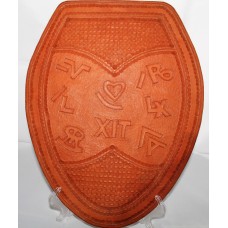 Hand Carved Leather Ranch Brand Toilet Seat Cover